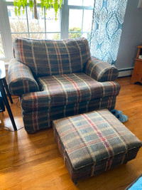 Sofa chair and ottoman (both for $175)