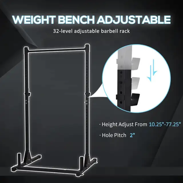Soozier Adjustable Power Squat Rack Home Exercise Barbell Fitnes65729279763202126