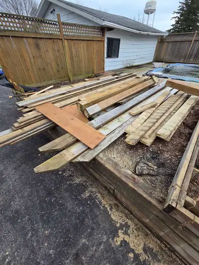 Good used pressure treated deck boards 2x6s 2x8s 4 8x8 posts. All in great shape.