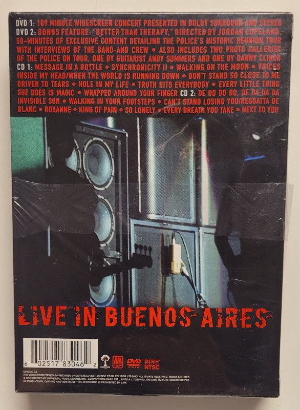 The Police Certifiable Live in Buenos Aires 2 DVD 2 CD NewSealed in CDs, DVDs & Blu-ray in Markham / York Region - Image 2