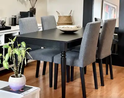 IKEA INGATORP Extendable Table and 4 BERGMUND Chairs, View more