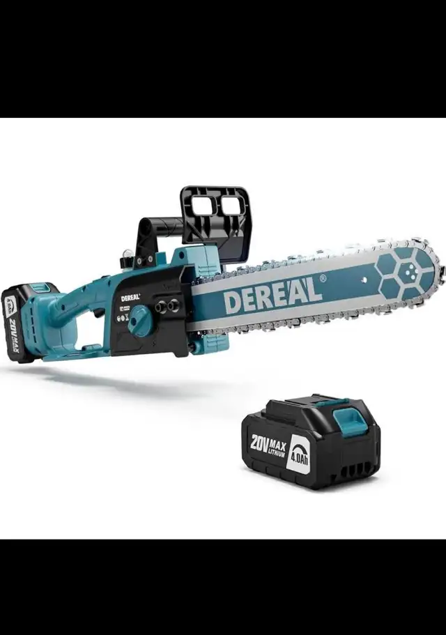 12 Inch Cordless Electric Chainsaw 20V Battery Chainsaw wit 4.0A in Power Tools in Hamilton - Image 2
