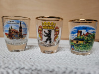 3 vintage shot glasses 
