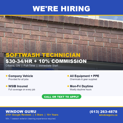 Softwash Technician — $30-34/hr + 10% Commission (Ottawa), View more