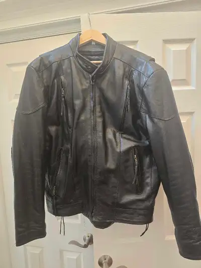 Men's XL Leather Motorcycle Jacket, View more