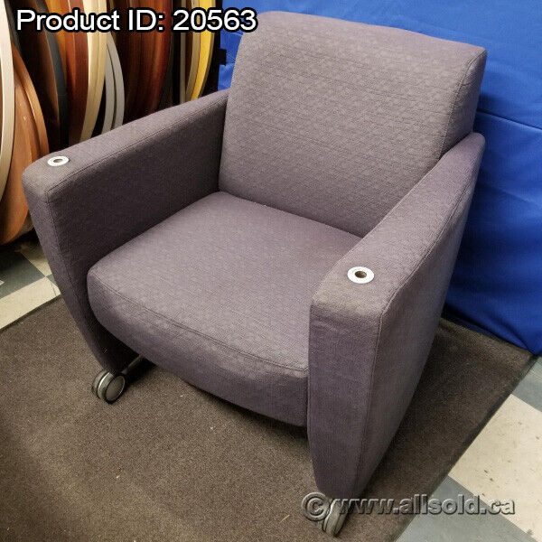 Purple Armchair w/ Swivel Cup Holder in Chairs & Recliners in Calgary - Image 3