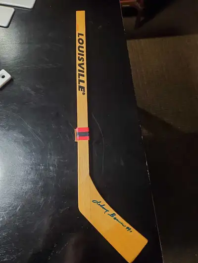 Louisville wood mini stick signed by Leaf Great Johnny Bower, View more