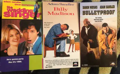 3x ADAM SANDLER Vintage VHS Cassette Tapes Incl Billy Madison, View more