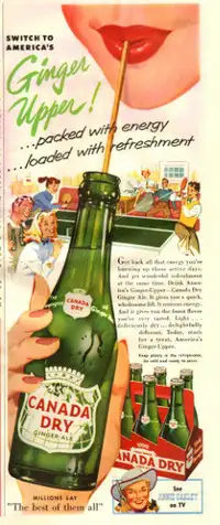 Original 1958 half-page magazine ad for Canada Dry Ginger Ale