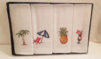 Set of 4  Highland Embroidery Cotton Napkins