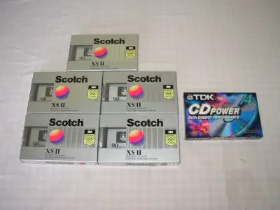 $10 each. New/sealed - TDK, Scotch blank high bias type II chrome cassette tapes. - (1) TDK CD Power...