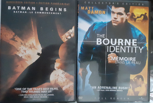 Batman Begins and Bourne Identity dvd movies dvd's in CDs, DVDs & Blu-ray in Delta/Surrey/Langley