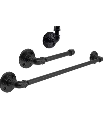 New in box! This complete wall mounted three piece set adds a high quality, handmade aesthetic to an...
