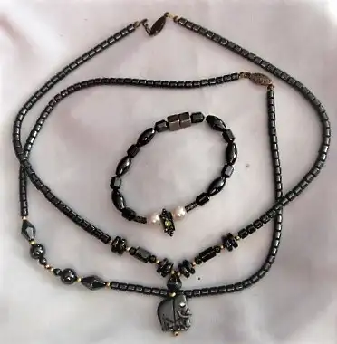 All have assortment of gorgeous round, drum, rice, hex and gold plate beads. Magnetite is a healing...