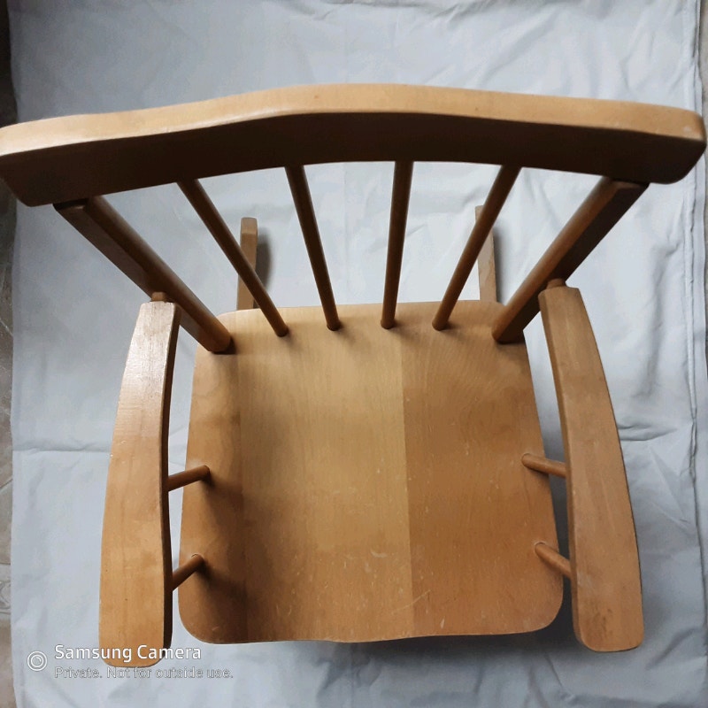 Vintage children's rocking chair. Teddy bear seat. Chairs & Recliners