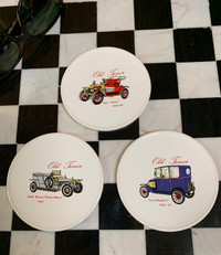 Set of 3 Old Timer Made in England Vintage Car Coasters