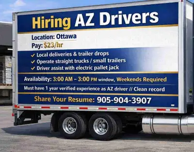 Hiring Az Drivers- Ottawa, View more