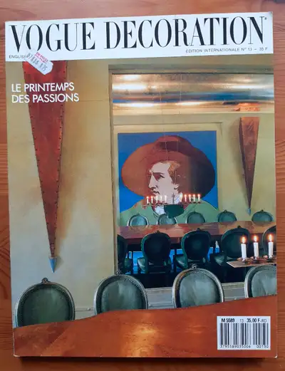 Vintage March 1988 issue of French Vogue Decoration with English translations at the back of the mag...