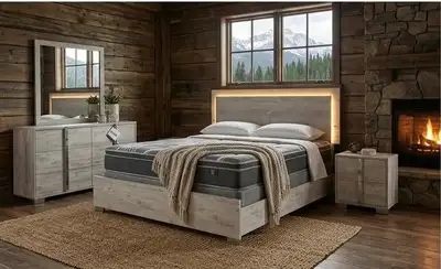 New Bedroom Set with LED Headboard, View more