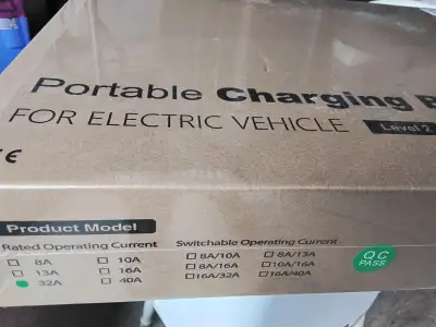 New open box, never unwrapped or plugged in. BESENERGY Level 2 EV Charger 32 Amp, $80.00.