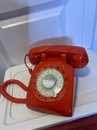 Vintage Rotary Dial Telephone Red