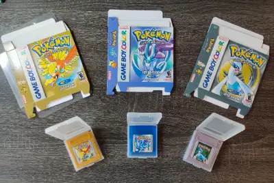 Pokemon Cystal Gold Silver Version -  Game with Box Tray Case, View more