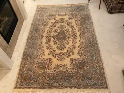 VINTAGE KERMAN HAND-KNOTTED WOOL RUG, View more