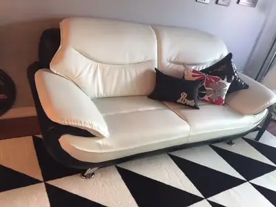White leather couch, View more