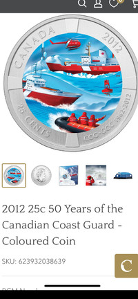 2012 Royal Canadian Mint 50th Anniversary of coast guard coin