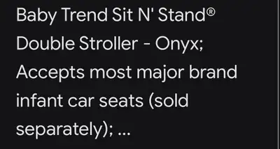 Baby Trend sit and stand double stroller brand new, View more