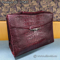 Vintage Burgandy Furla Leather Carrying Bag