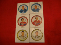 carte hockey cards jetons shirriff coins 1962-63