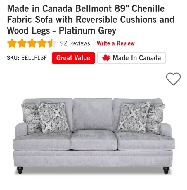 Canada-made sofa for sale in Couches & Futons in Charlottetown - Image 2