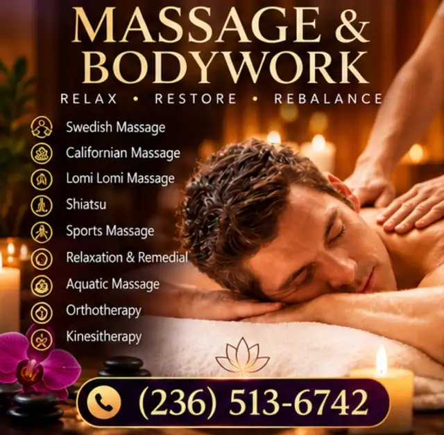 Swedish Massage, Lomi Lomi, Californian. Somatic Coaching