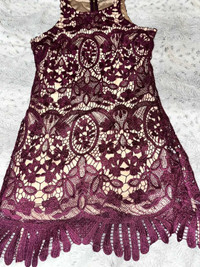 Wine Lace Dress 