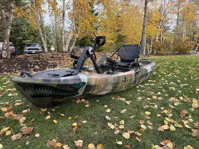 Super stable fishing kayak. Comes with both the pedal drive and 36 lbs thrust electric motor, both d...
