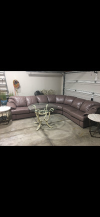 Beautiful Leather L couch