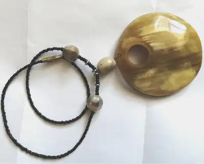 Natural horn pendant beads necklace New, View more