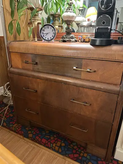Vintage Wooden Dresser with 3 Drawers, View more