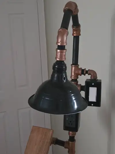 Industrial look Steampunk floor lamp, View more