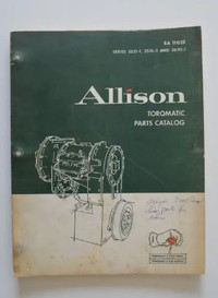 ALLISON Torqmatic Parts Catalog Series 3531 3630 1965