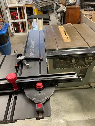 Sliding table saw attachment , View more