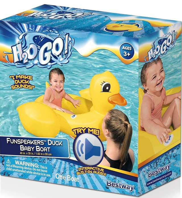 Bestway H2OGO! Funspeakers Duck Baby Boat dans Bain, table à langer  à Région de Windsor