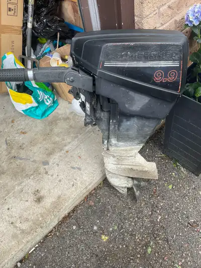 Gamefisher 9.9hp motor. Lightweight. Only about 50lbs. New recoil, plugs and impeller. No tank or li...