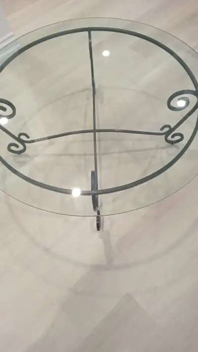Beautiful Glass and Iron table. $25 pickup in Aldershot, View more