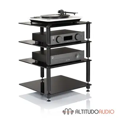 Norstone ‘BERGEN 2’ Four Glass Shelf HiFi Audio Rack, View more