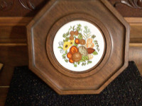 1970’s octagon cheese board w/ ceramic tile