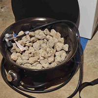 Portable Firepit, Propane, with lid and carrying straps. 
