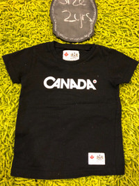 Official Girls Canada Olympics wear black t-shirt -2T