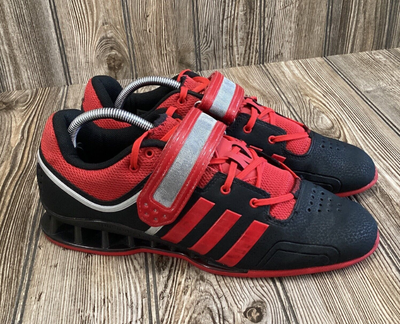Adidas Adipower Weightlifting Shoes SIZE US 10 Mens Black Red Athletic Gym Weight lifting Squatting...